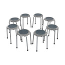 Daisy Stackable Stool Set, Colorful Flexible Seating, 17in Seat Height, 8-Piece