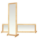 Double-Sided Bi-Directional Birch Standing Mirror, Floor Mirror for Babies, 46in High