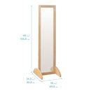 Double-Sided Bi-Directional Birch Standing Mirror, Floor Mirror for Babies, 46in High