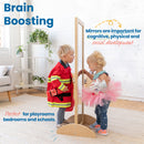 Double-Sided Bi-Directional Birch Standing Mirror, Floor Mirror for Babies, 46in High