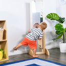 Double-Sided Bi-Directional Birch Standing Mirror, Floor Mirror for Babies, 46in High
