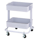 2-Tier Metal Rolling Utility Cart, Mobile Storage Organizer