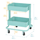2-Tier Metal Rolling Utility Cart, Mobile Storage Organizer