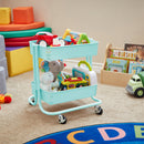 2-Tier Metal Rolling Utility Cart, Mobile Storage Organizer
