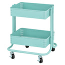 2-Tier Metal Rolling Utility Cart, Mobile Storage Organizer