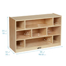 Building Block Storage Cart, Eco-Friendly Birch Plywood 9-Cubby Cabinet, 24in High