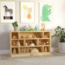 Building Block Storage Cart, Eco-Friendly Birch Plywood 9-Cubby Cabinet, 24in High