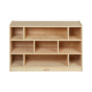 Building Block Storage Cart, Eco-Friendly Birch Plywood 9-Cubby Cabinet, 24in High