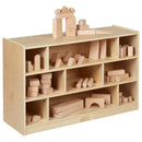 Building Block Storage Cart, Eco-Friendly Birch Plywood 9-Cubby Cabinet, 24in High
