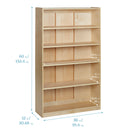 Birch Bookcase with Adjustable Shelves, Wood Book Shelf Organizer for Kids