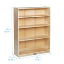 Birch Bookcase with Adjustable Shelves, Wood Book Shelf Organizer for Kids