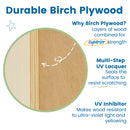 Birch Bookcase with Adjustable Shelves, Wood Book Shelf Organizer for Kids