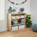Birch Bookcase with Adjustable Shelves, Wood Book Shelf Organizer for Kids