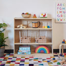 Birch Bookcase with Adjustable Shelves, Wood Book Shelf Organizer for Kids
