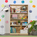 Birch Bookcase with Adjustable Shelves, Wood Book Shelf Organizer for Kids