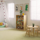 Birch Bookcase with Adjustable Shelves, Wood Book Shelf Organizer for Kids