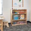 Birch Bookcase with Adjustable Shelves, Wood Book Shelf Organizer for Kids