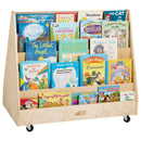 Double-Sided Book Display, Eco-Friendly Birch Plywood Bookshelf, 10-Shelves - Natural