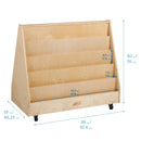 Double-Sided Book Display, Eco-Friendly Birch Plywood Bookshelf, 10-Shelves - Natural
