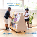 Double-Sided Book Display, Eco-Friendly Birch Plywood Bookshelf, 10-Shelves - Natural