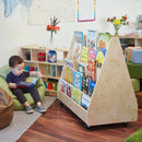 Double-Sided Book Display, Eco-Friendly Birch Plywood Bookshelf, 10-Shelves - Natural