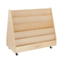 Double-Sided Book Display, Eco-Friendly Birch Plywood Bookshelf, 10-Shelves - Natural
