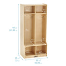 2-Section Coat Locker with Cubbies, Eco-Friendly Birch Plywood Storage