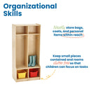 2-Section Coat Locker with Cubbies, Eco-Friendly Birch Plywood Storage