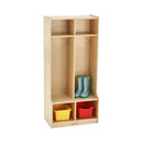 2-Section Coat Locker with Cubbies, Eco-Friendly Birch Plywood Storage