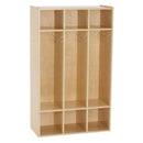 3-Section Streamline Coat Locker, Eco-Friendly Birch Plywood Storage Solution, 46in High