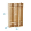 3-Section Streamline Coat Locker, Eco-Friendly Birch Plywood Storage Solution, 46in High