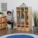 3-Section Streamline Coat Locker, Eco-Friendly Birch Plywood Storage Solution, 46in High