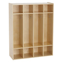 4-Section Streamline Coat Locker, Eco-Friendly Birch Plywood Storage Solution, 46in High