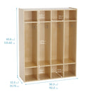 4-Section Streamline Coat Locker, Eco-Friendly Birch Plywood Storage Solution, 46in High
