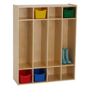 4-Section Streamline Coat Locker, Eco-Friendly Birch Plywood Storage Solution, 46in High