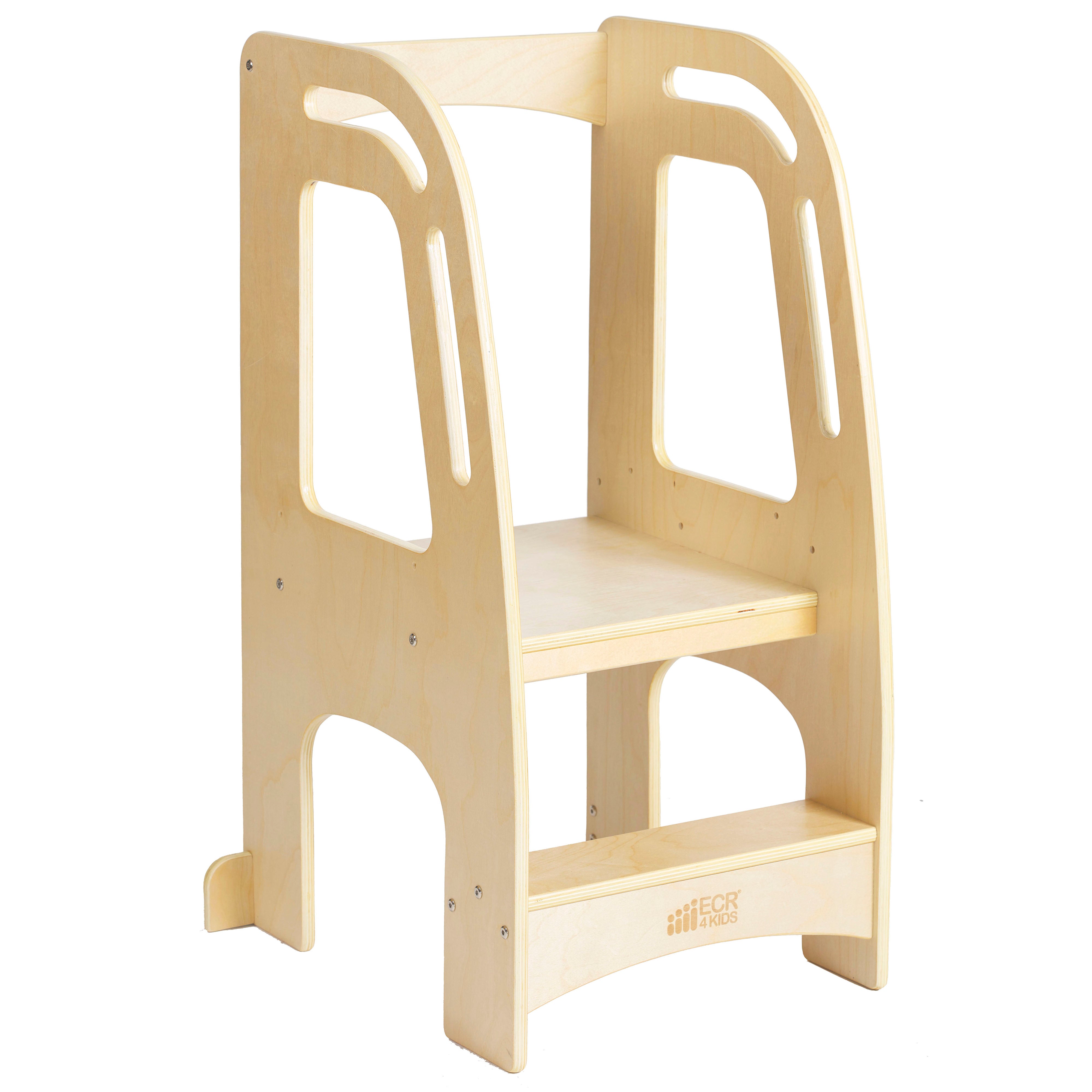 Chef's Helper Kitchen Tower, Adjustable Step Stool with Safety Rails