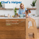Chef's Helper Kitchen Tower, Adjustable Step Stool with Safety Rails