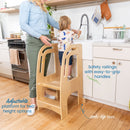 Chef's Helper Kitchen Tower, Adjustable Step Stool with Safety Rails
