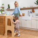 Chef's Helper Kitchen Tower, Adjustable Step Stool with Safety Rails