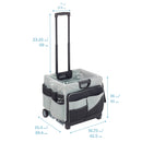 Universal Rolling Cart with Canvas Organizer Bag, Foldable Teacher Mobile Cart with Telescoping Handle