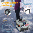Universal Rolling Cart with Canvas Organizer Bag, Foldable Teacher Mobile Cart with Telescoping Handle