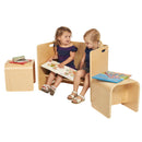 Bentwood Multipurpose Kids Wooden Table and Chair Set, 3-Piece - Natural