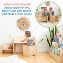 Bentwood Multipurpose Kids Wooden Table and Chair Set, 3-Piece - Natural