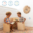 Bentwood Multipurpose Kids Wooden Table and Chair Set, 3-Piece - Natural