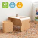 Bentwood Multipurpose Kids Wooden Table and Chair Set, 3-Piece - Natural