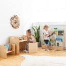Bentwood Multipurpose Kids Wooden Table and Chair Set, 3-Piece - Natural