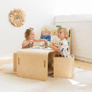 Bentwood Multipurpose Kids Wooden Table and Chair Set, 3-Piece - Natural