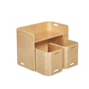 Bentwood Multipurpose Kids Wooden Table and Chair Set, 3-Piece - Natural