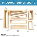 Hollow Block Set, STEM Education Wooden Building Blocks, 18-Pieces