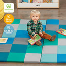 Patchwork Toddler Activity Mat, Folding Tummy Time Foam Playmat